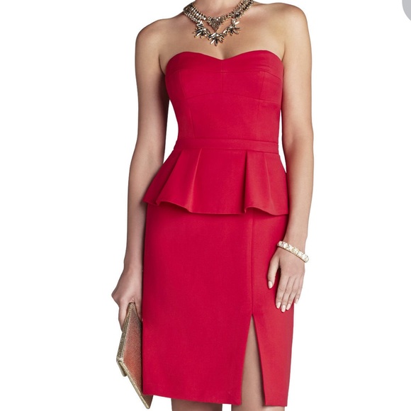 BCBGMaxAzria Dresses & Skirts - BCBG Penelope Strapless Bustier Peplum Dress